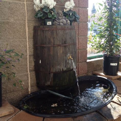 Rustic Water Feature Rustic Wine Barrel Fountain Wine Barrel Decor