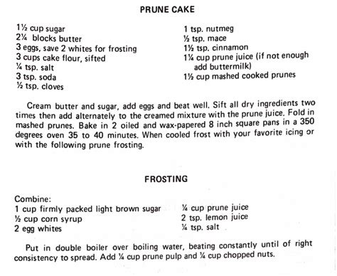 Prune Cake and Frosting — Kau Kau Chronicles