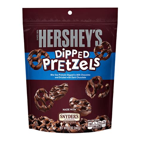 Hersheys Milk Chocolate And Dark Chocolate Dipped Pretzels 85oz