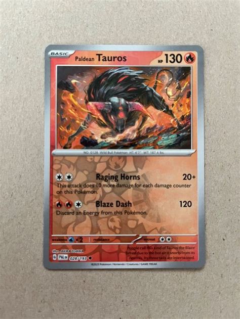 Pokémon TCG Paldean Tauros Reverse Holo 028 193 Kaufen auf Ricardo