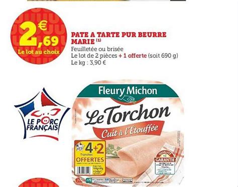 Promo Pâte à Tarte Pur Beurre Marie chez Super U iCatalogue fr