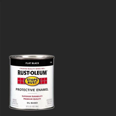 Rust Oleum Stops Rust 1 Qt Protective Enamel Flat Black Interior