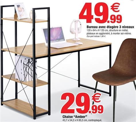 Promo Bureau Avec Tag Re Niveaux Chez Bazarland