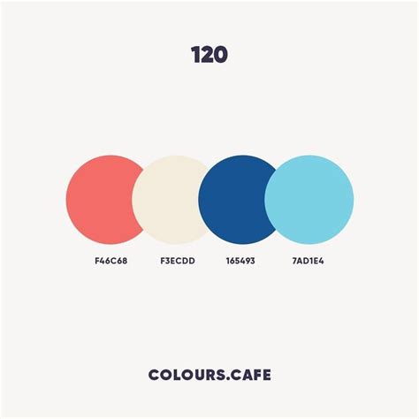 Colour 120 . #f46c68 #f3ecdd #165493 #7ad1e4 . #colors #color #colours ...