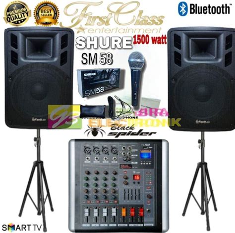 Paket Speaker Pasif 15 Firstclass Power Mixer Black Spider Bluetooth