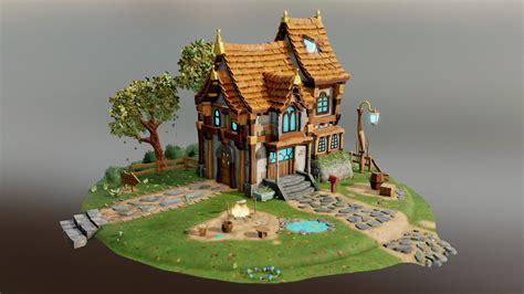 Stylized House 3d Model - 3D model by MetaFauna [5c3d904] - Sketchfab