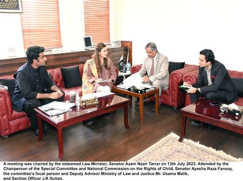 Ayesha Raza Farooq On Twitter A Crucial Meeting With Law Minister Azamnazeertarar Paves The