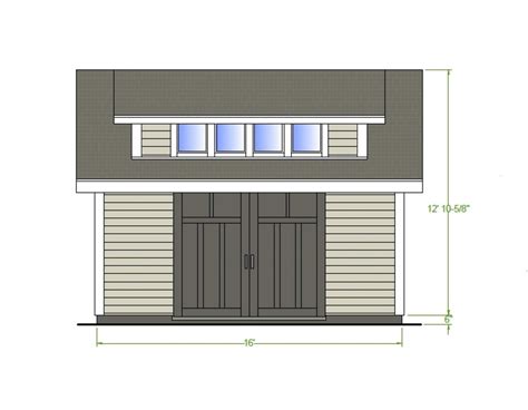 12x16 Garden Shed Plans Storage, Workshop, House Blueprints With