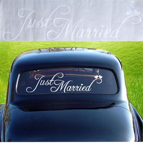 Just Married Wedding Car Window Banner Pvc Waterproof Sticker Decal