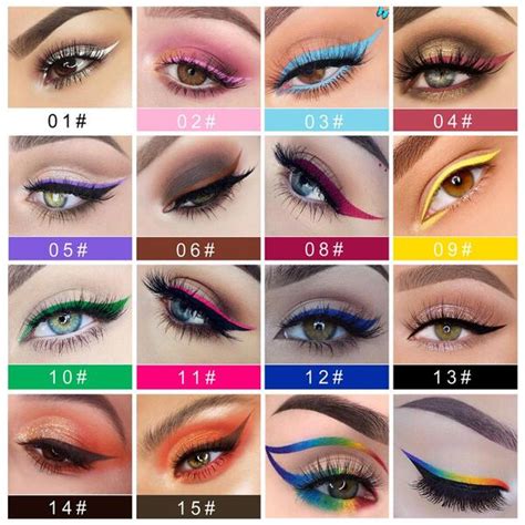 Color Liquid Eyeliner White Eyeliner Green Pink Red Blue