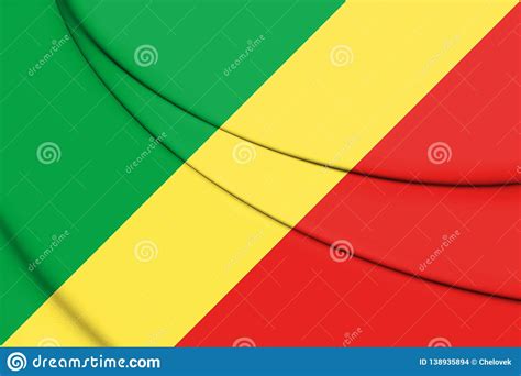 Bandera De 3D El Rep blica Del Congo Stock de ilustración Ilustración