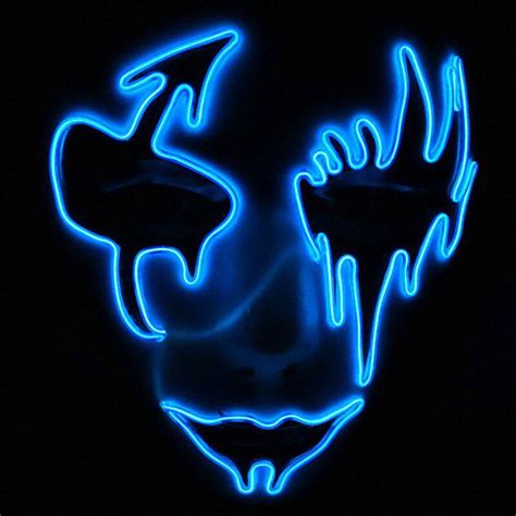 Buy Halloween Mask Led Maske Light Up Party Masks Neon Maska Cosplay