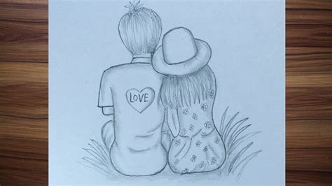 Girlfriend And Boyfriend Drawing Sitting On The Landscape How To