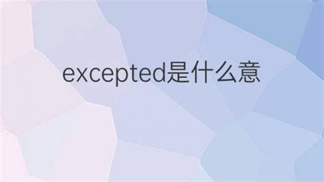 Excepted是什么意思 Excepted的翻译、读音、例句、中文解释 下午有课