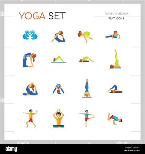 Yoga Icon Set Stock Vector Image Art Alamy