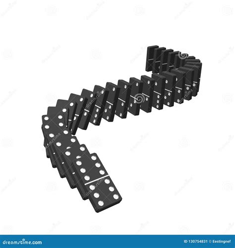 Falling Dominoes Isolated On White Background 3d Vector Illustration