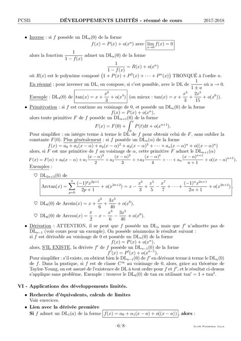 Comparaisons De Fonctions Développements Limités Cours Alloschool