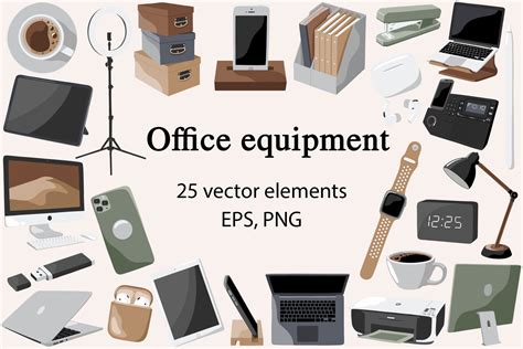 Office Devices Vector Clipart Graphic By ApetekMarket Creative Fabrica