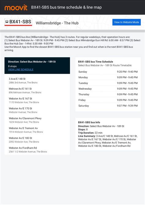 Bx41 Sbs Bus Time Schedule And Line Route Docslib