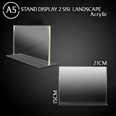 Jual Tent Card Acrylic Display A5 Stand Akrilik Tent Holder Brosur