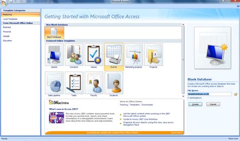 Create Ms Access Database