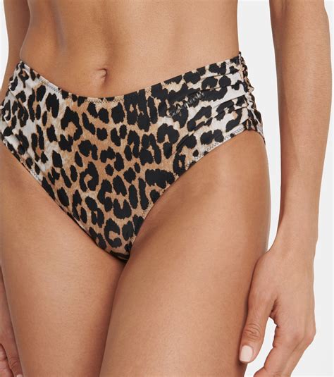 Leopard Print Bikini Bottoms In Brown Ganni Mytheresa