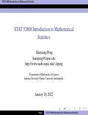 Introduction To Mathematical Statistics Estimation And Moment Course