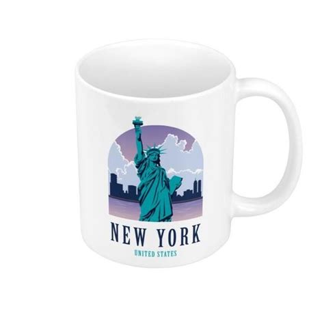 Mug C Ramique New York United States Illustration Etats Unis Statue