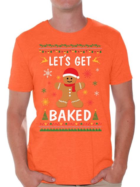 Awkward Styles Ugly Christmas Shirts For Men Xmas Gingerbread Man T