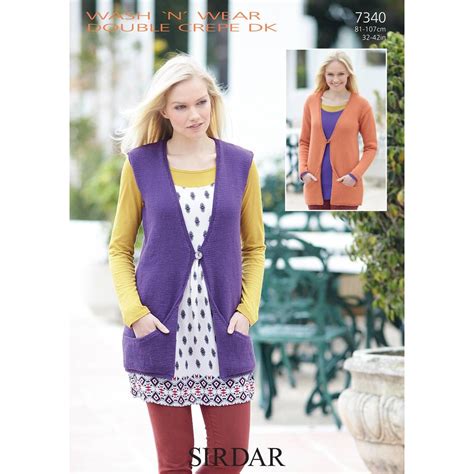 Buy Sirdar Wash N Wear Double Crepe Cardigan And Waistcoat Digital Pattern 7340 For Gbp 300