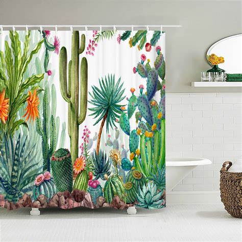 3d Printing Flower Leaf Plant Fabric Shower Curtain Bath Curtain Home