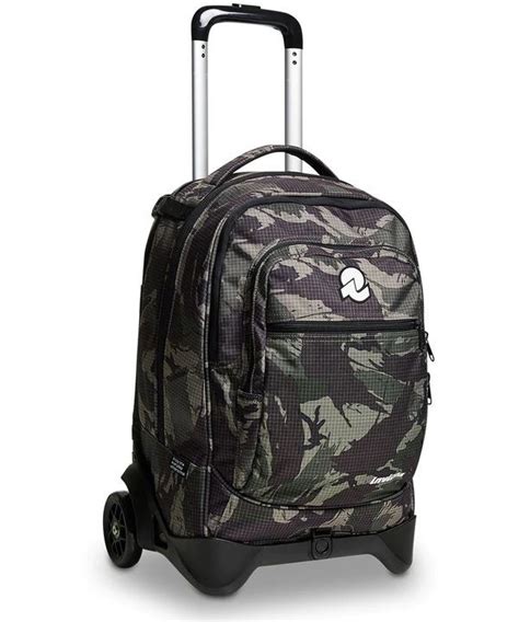 ZAINO TROLLEY INVICTA NEW PLUG MILITARY CAMO GREEN 2 RUOTE SGANCIABILE