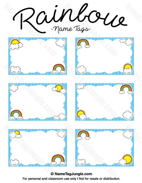 Printable Rainbow Name Tags