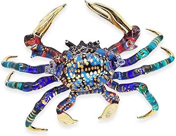 Amazon Witnystore Long Blue Red Gold Dotted Crab Figurine