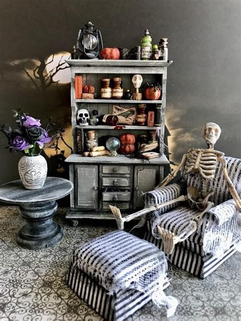 Miniature Halloween Furniture 1 12 Scale Witch Cupboard Etsy