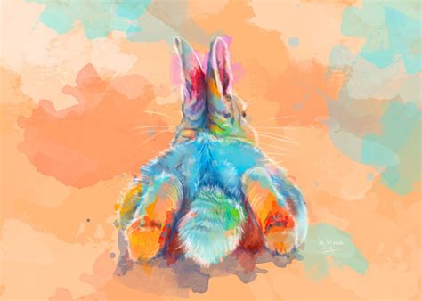 Funny Bunny Butt Poster By Flo Art Studio Displate