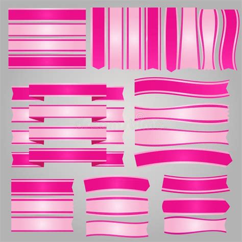 Pink Ribbons and Banners Vector Stock Vector - Illustration of symbol ...