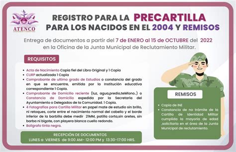 Convocatoria Para La Precartilla Militar H Ayuntamiento Atenco