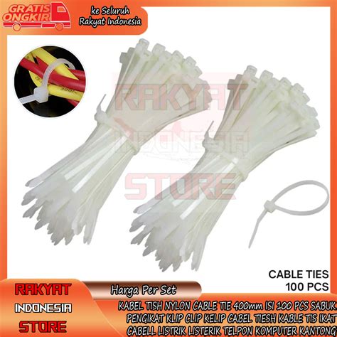 Jual Kabel Tis Nylon Cable Tie Mm Isi Pcs Sabuk Pengikat Klip