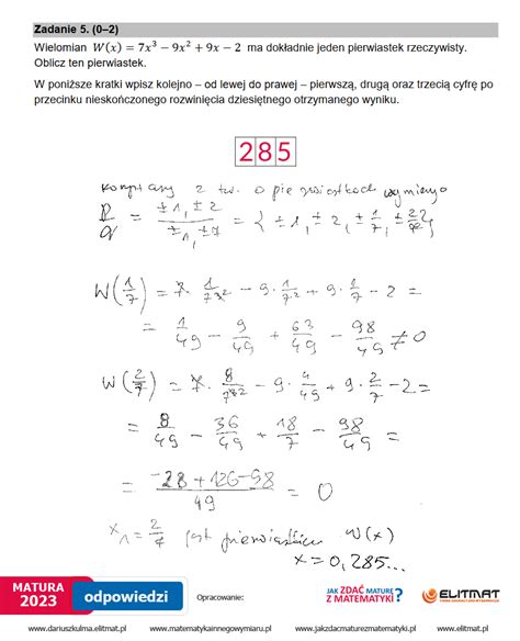 Jak zdać maturę z matematyki Odpowiedzi zadanie zadania otwarte