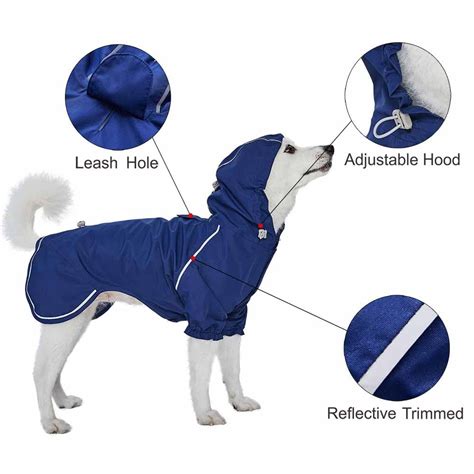 Waterproof Dog Raincoat | Reflective Hooded Dog Rain Jacket with 2 Legs ...