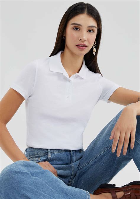 Camisa Branca Feminina Hering - Camisa Branca Hering Polo Básica Slim Manga Curta | ZZ MALL
