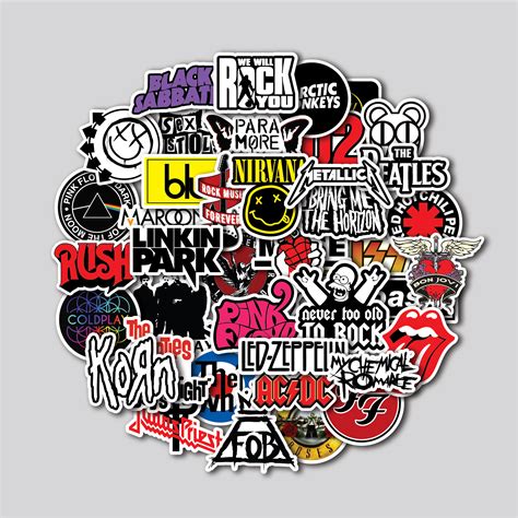 Sticker Rock Bands Stiker Band Rock Sticker Helm Sticker Laptop Sticker Gitar Sticker Vinyl