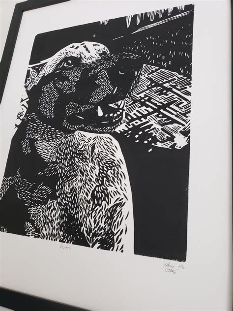 German Shepherd Linocut Print Etsy Norway