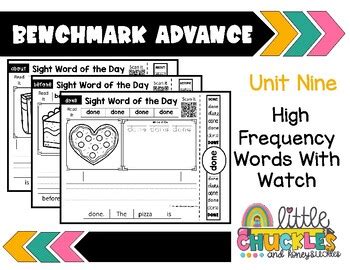 Benchmark Advance Unit High Frequency Sight Words Worksheets