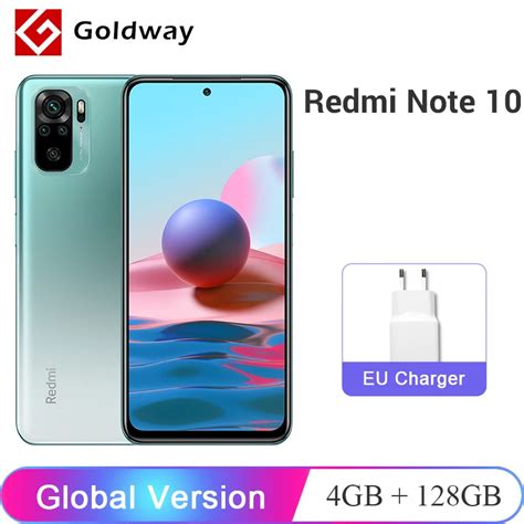 Versão global xiaomi redmi nota 10 4gb 128gb smartphone snapdragon 678