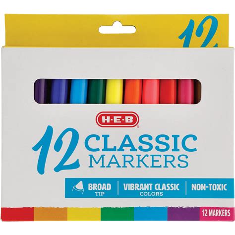 H E B Broad Tip Classic Markers Shop Markers At H E B