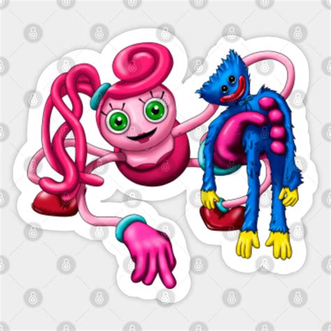 Mommy Long Legs And Huggy Wuggy Poppy Playtime Mommy Long Legs And Huggy Wuggy Sticker