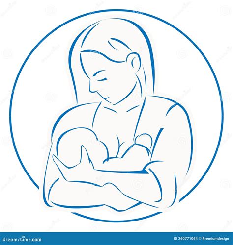 Breastfeeding Vector Icon Isolated On White Background Outline Thin