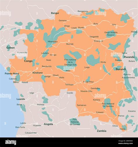 Vector Map Democratic Republic Of The Congo Isolated Vector